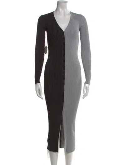 Pre-owned Staud Nylon Midi Length Dress W/ Tags In Gray
