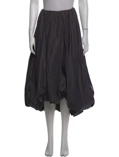 Pre-owned Staud Nylon Midi Length Skirt In Black