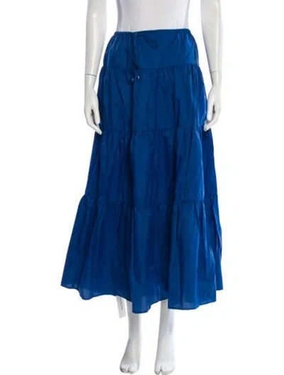 Pre-owned Staud Nylon Midi Length Skirt In Blue