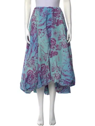Pre-owned Staud Nylon Midi Length Skirt In Blue
