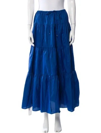Pre-owned Staud Nylon Midi Length Skirt In Blue