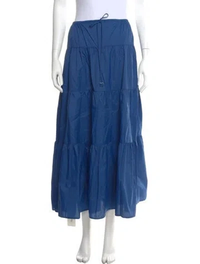 Pre-owned Staud Nylon Midi Length Skirt In Blue