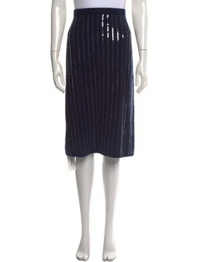 Pre-owned Staud Nylon Midi Length Skirt In Blue