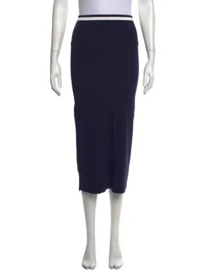 Pre-owned Staud Nylon Midi Length Skirt In Blue