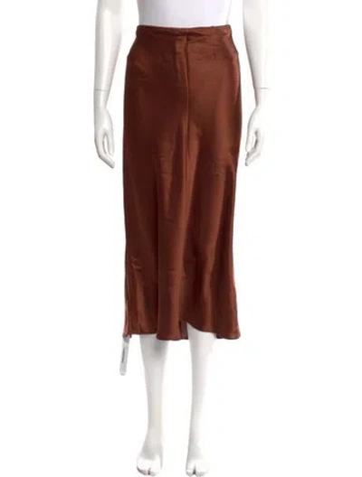 Pre-owned Staud Nylon Midi Length Skirt In Brown