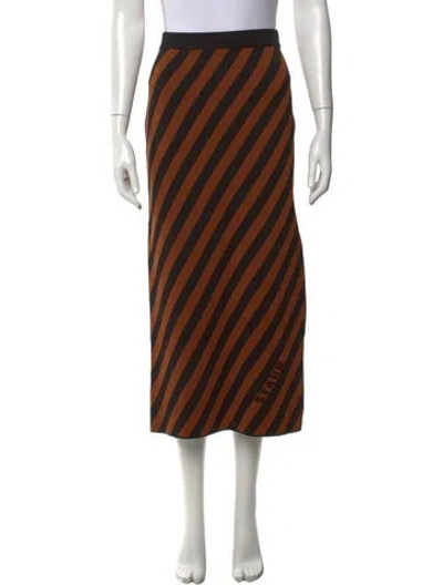 Pre-owned Staud Nylon Midi Length Skirt In Brown