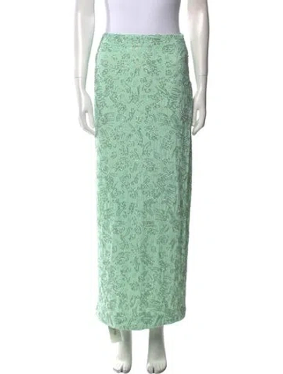 Pre-owned Staud Nylon Midi Length Skirt In Green