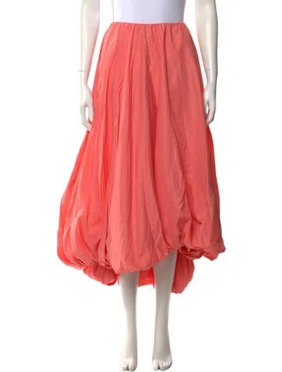 Pre-owned Staud Nylon Midi Length Skirt In Pink