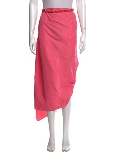 Pre-owned Staud Nylon Midi Length Skirt In Pink