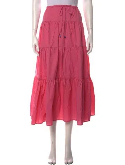 Pre-owned Staud Nylon Midi Length Skirt In Pink