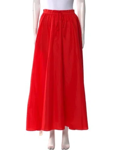 Pre-owned Staud Nylon Midi Length Skirt In Red
