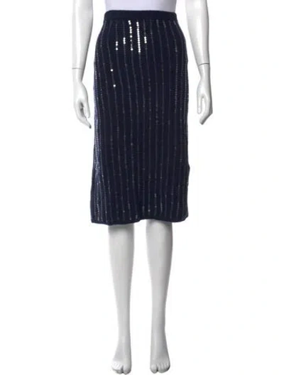 Pre-owned Staud Nylon Midi Length Skirt W/ Tags In Blue
