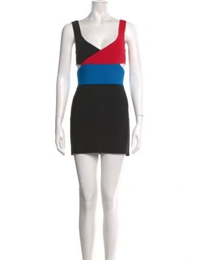Pre-owned Staud Nylon Mini Dress In Black