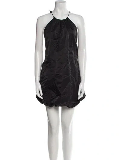 Pre-owned Staud Nylon Mini Dress In Black