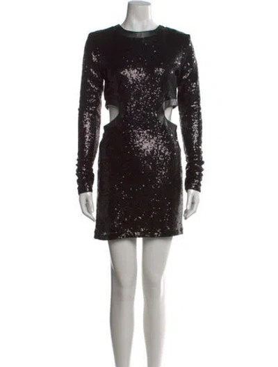 Pre-owned Staud Nylon Mini Dress In Black