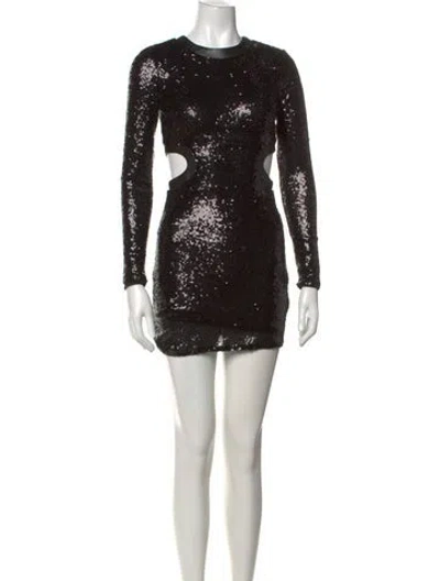 Pre-owned Staud Nylon Mini Dress In Black