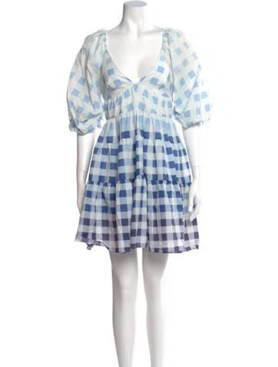 Pre-owned Staud Nylon Mini Dress In Blue