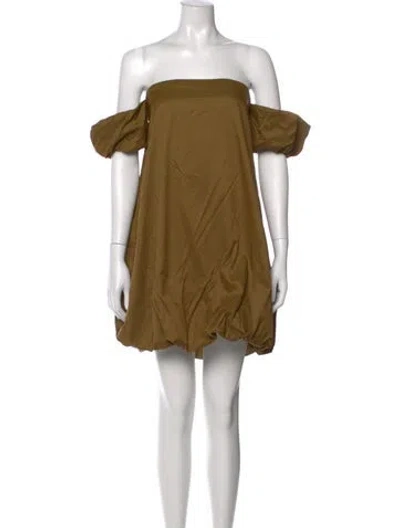 Pre-owned Staud Nylon Mini Dress In Brown