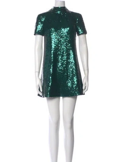 Pre-owned Staud Nylon Mini Dress In Green