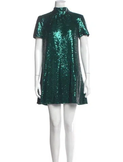 Pre-owned Staud Nylon Mini Dress In Green