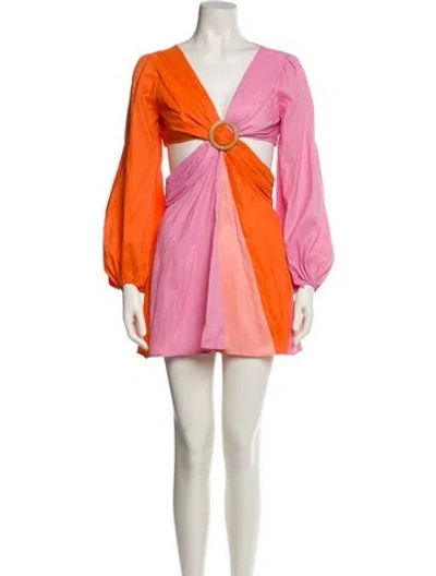 Pre-owned Staud Nylon Mini Dress In Multi