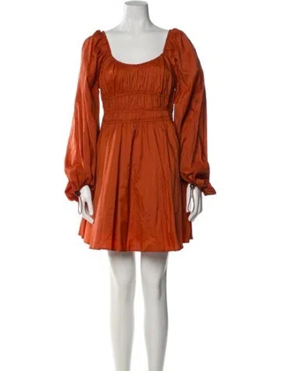 Pre-owned Staud Nylon Mini Dress In Orange
