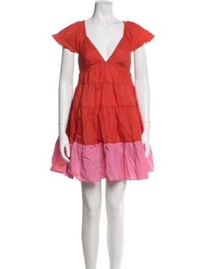Pre-owned Staud Nylon Mini Dress In Orange
