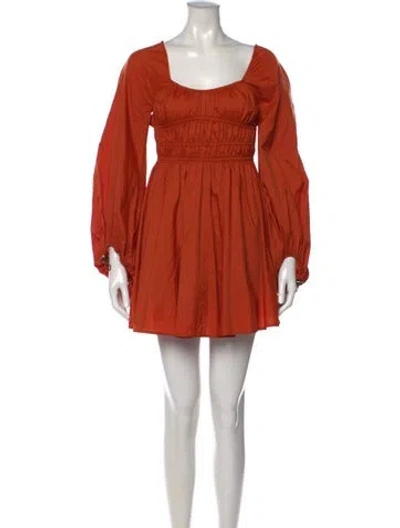 Pre-owned Staud Nylon Mini Dress In Orange