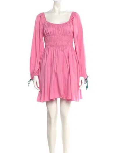 Pre-owned Staud Nylon Mini Dress In Pink