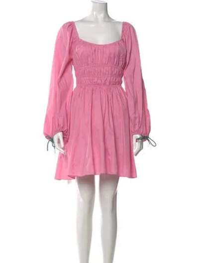 Pre-owned Staud Nylon Mini Dress In Pink