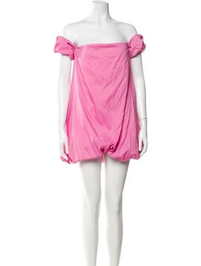Pre-owned Staud Nylon Mini Dress In Pink