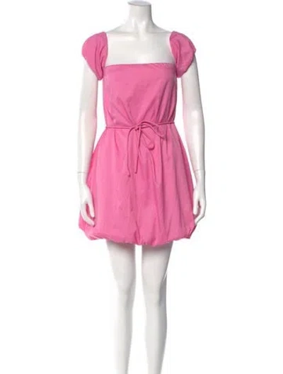 Pre-owned Staud Nylon Mini Dress In Pink