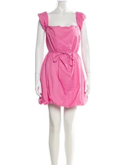 Pre-owned Staud Nylon Mini Dress In Pink