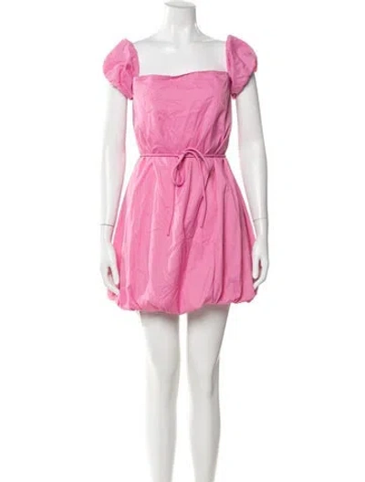 Pre-owned Staud Nylon Mini Dress In Pink