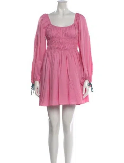Pre-owned Staud Nylon Mini Dress In Pink