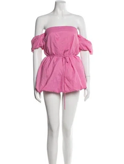 Pre-owned Staud Nylon Mini Dress In Pink