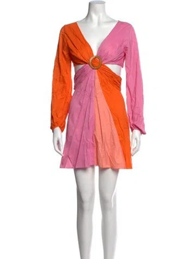 Pre-owned Staud Nylon Mini Dress In Pink