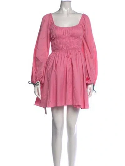 Pre-owned Staud Nylon Mini Dress In Pink