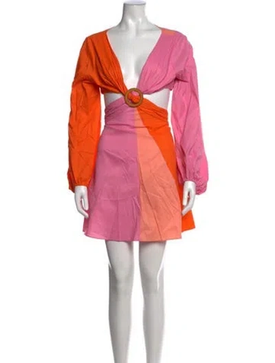 Pre-owned Staud Nylon Mini Dress In Pink