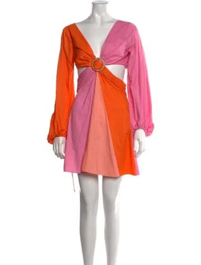 Pre-owned Staud Nylon Mini Dress In Pink
