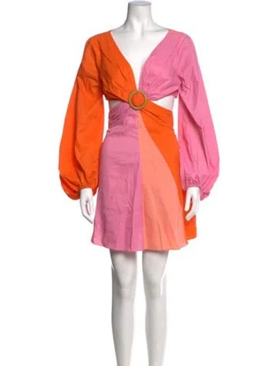 Pre-owned Staud Nylon Mini Dress In Pink