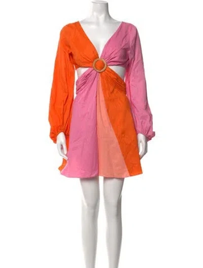 Pre-owned Staud Nylon Mini Dress In Pink