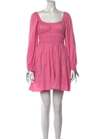 Pre-owned Staud Nylon Mini Dress In Pink
