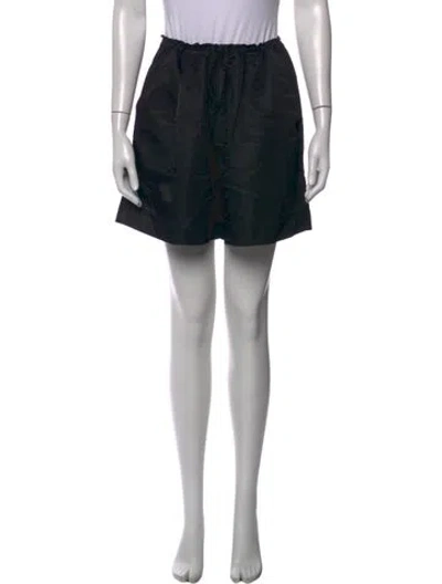 Pre-owned Staud Nylon Mini Shorts In Black