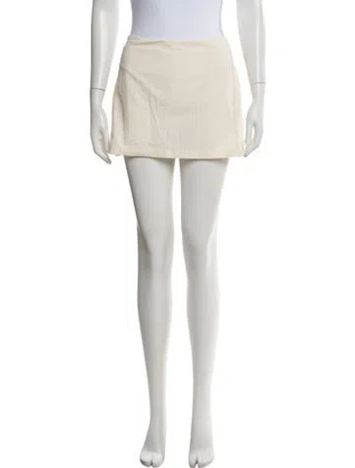 Pre-owned Staud Nylon Mini Skirt In Neutral