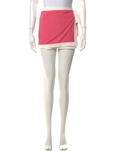 Pre-owned Staud Nylon Mini Skirt In Pink