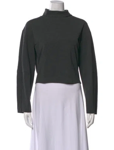 Pre-owned Staud Nylon Mock Neck Crop Top In Multi