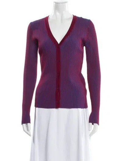 Pre-owned Staud Nylon Printed Sweater In Purple