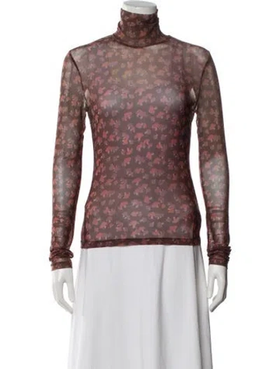 Pre-owned Staud Nylon Printed Top In Pink