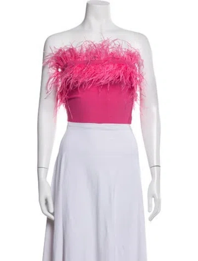 Pre-owned Staud Nylon Strapless Crop Top In Pink